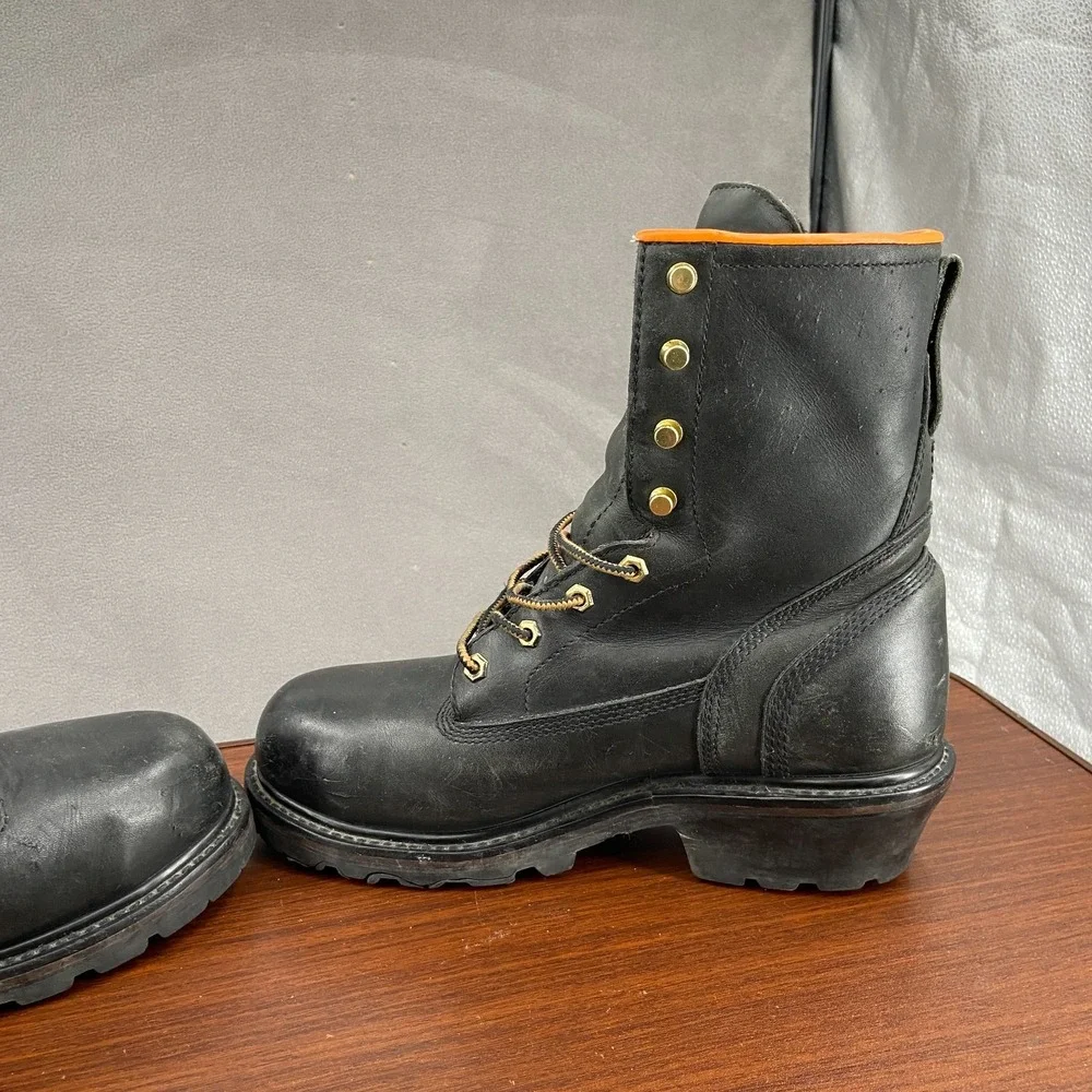 Timberland Pro Gore-Tex Mens US 9 M Work Boot Black Leather Steel Toe Combat